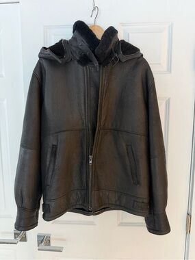 Women's Black Shearling-Lined Bomber Jacket